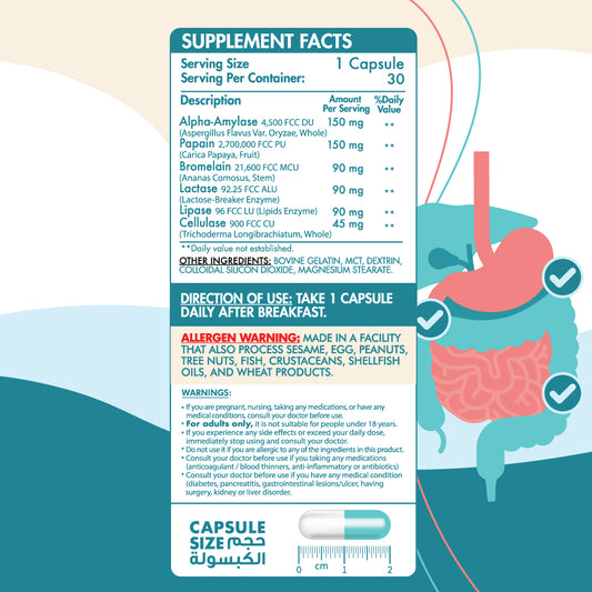 Organic Nation Optimum Digest- 30Serv.-30 Hard Gelatin Capsules