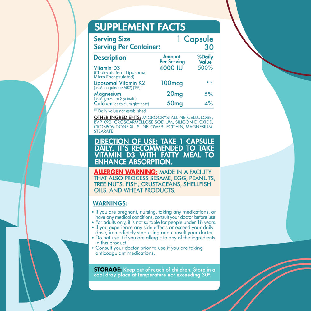 Organic Nation Liposomal D3+K2.-Hard Gelatin Capsules